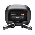 JBL Live Flex 3 true wireless earbuds with ergonomic in-ear design and matte black charging case