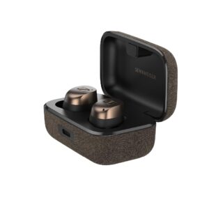 Sennheiser Momentum True Wireless 4 earbuds in open charging case