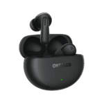 OnePlus Nord Buds 3 Pro in starry black with open lid and one earbud out