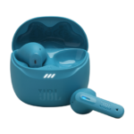 JBL Tune Flex 2 charging case and earbuds in blue colour variant