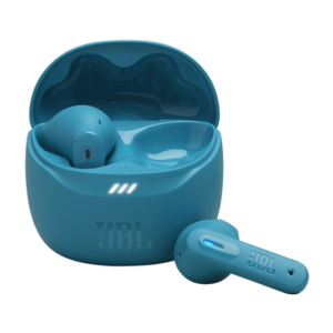 JBL Tune Flex 2 charging case and earbuds in blue colour variant