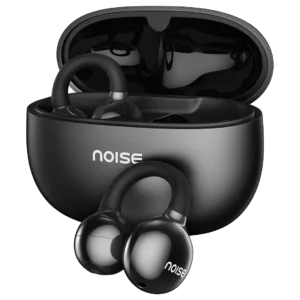 Noise Air Clips OWS IN Pearl Black Colour variant with charging case