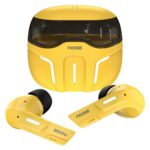 Noise Buds Trooper Earbuds in Yellow colour variant posing